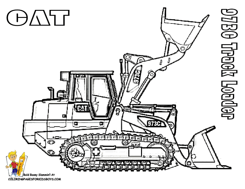 Digging Free Construction Coloring Pages | Excavator Coloring
