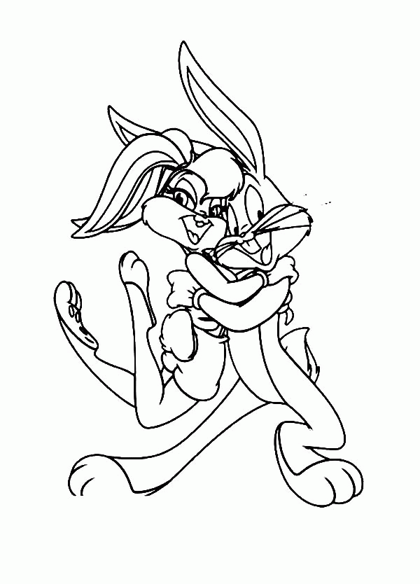 Lola Bunny and Bugs Bunny Doing Tango Coloring Pages - Download