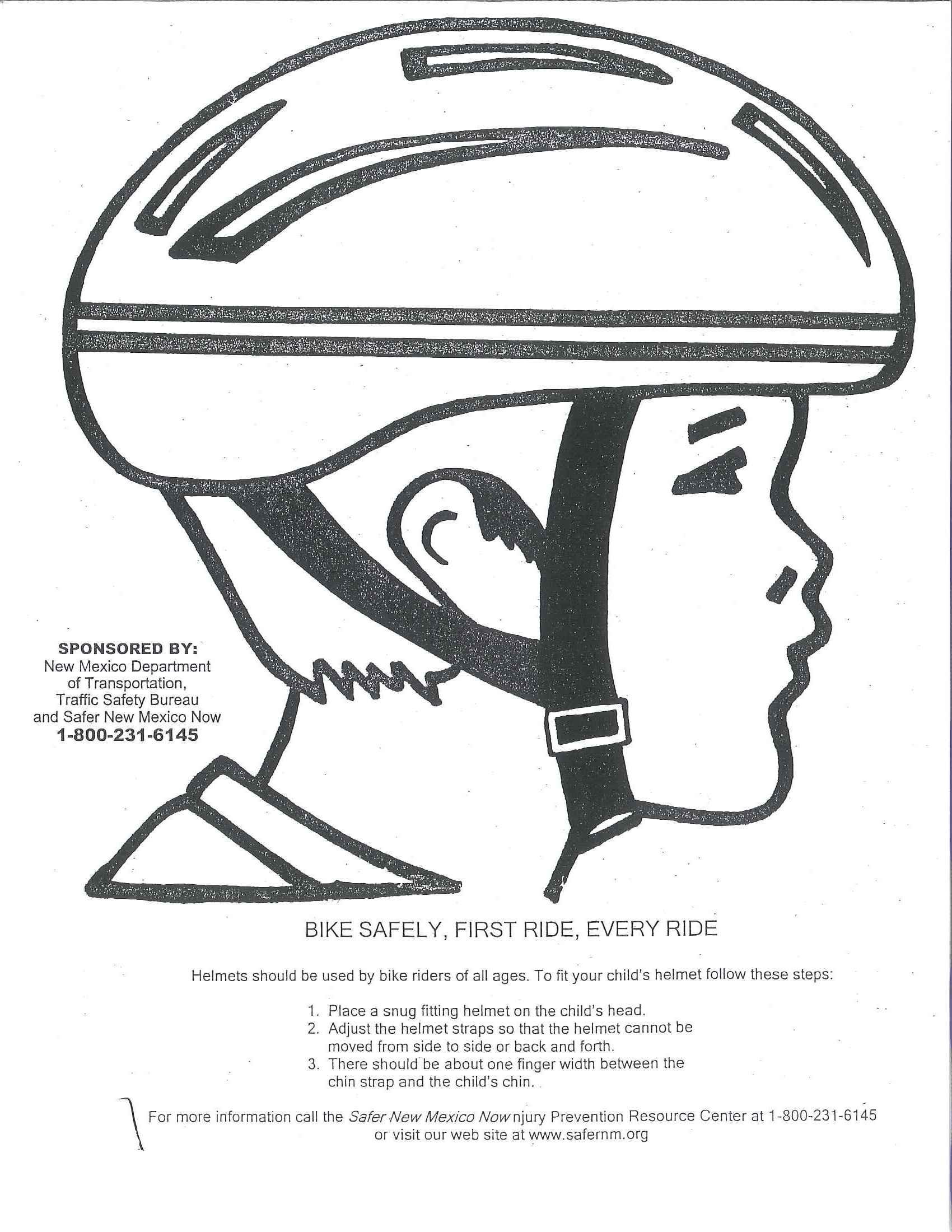 Free Bicycle Safety Coloring Page, Download Free Bicycle Safety