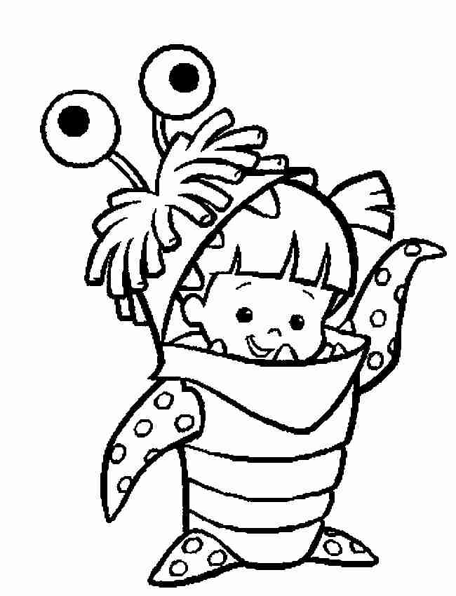 Boo Monsters Inc Coloring Pages Free Printable Templates