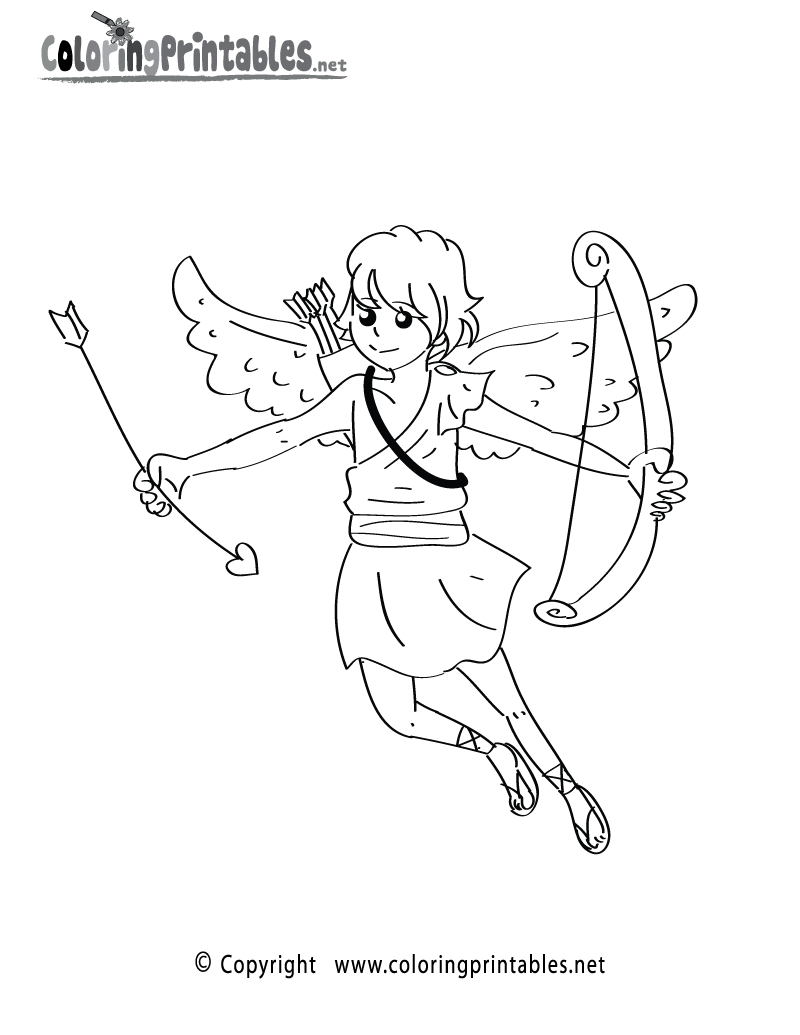 Cupid Coloring Page - A Free Holiday Coloring Printable
