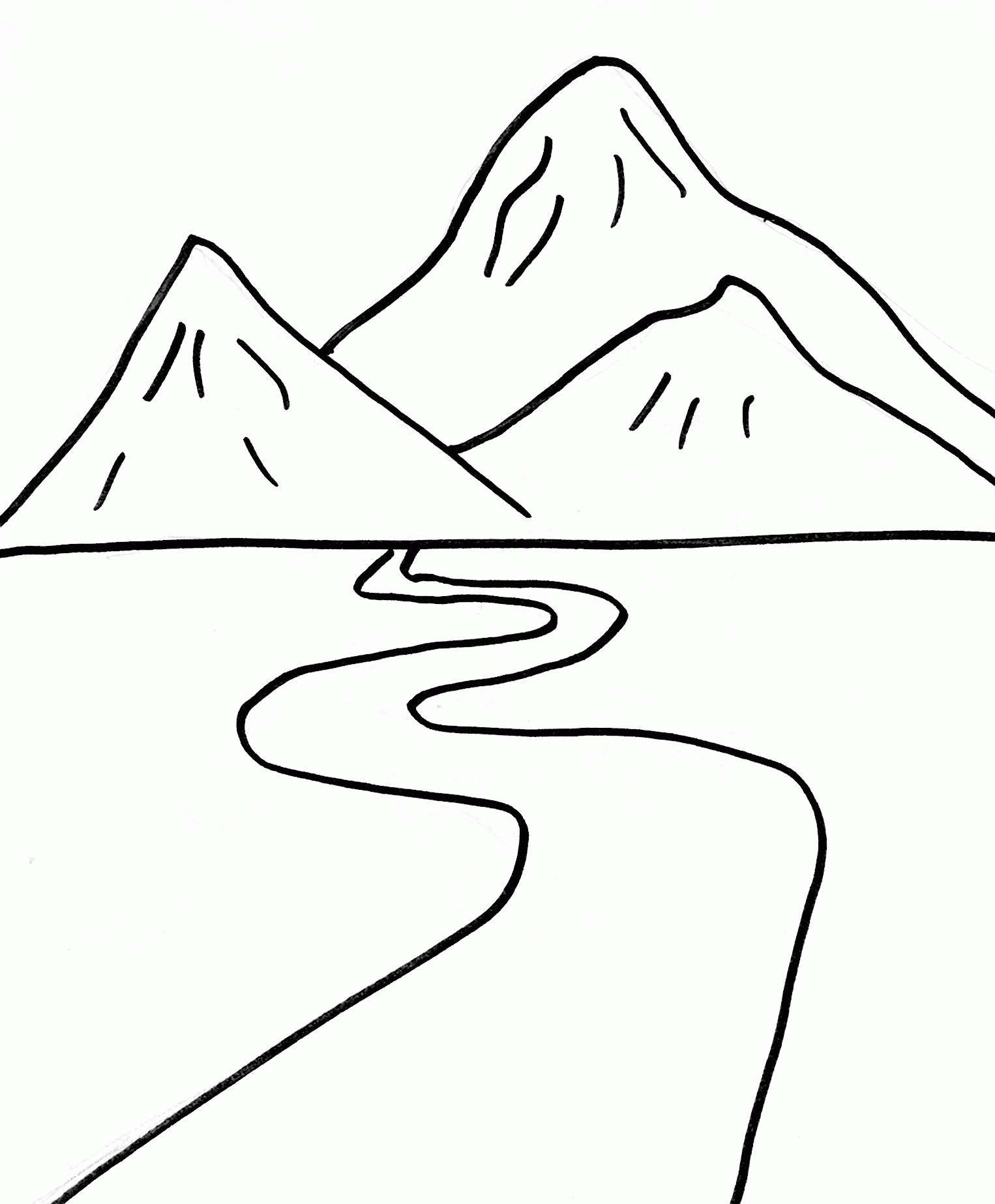 Free Coloring Pages Mountain, Download Free Coloring Pages Mountain png