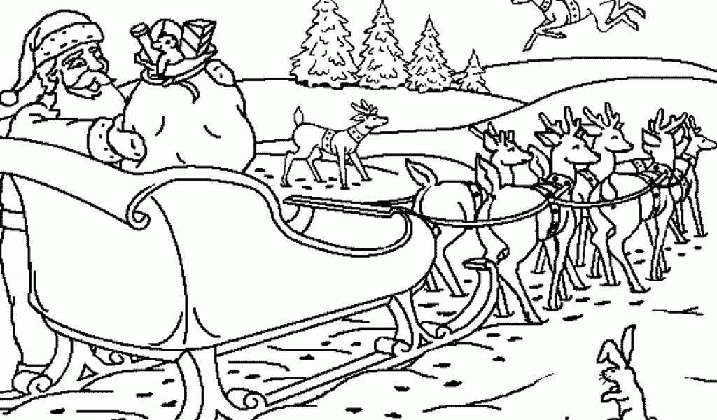 Free Santa And Reindeer Coloring Pages Printable, Download Free Santa