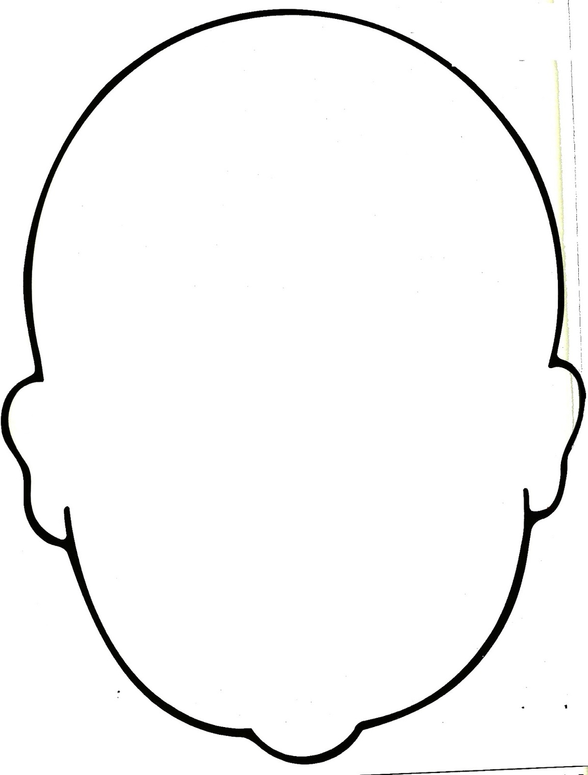 Face Outline - Blank Head Coloring Page