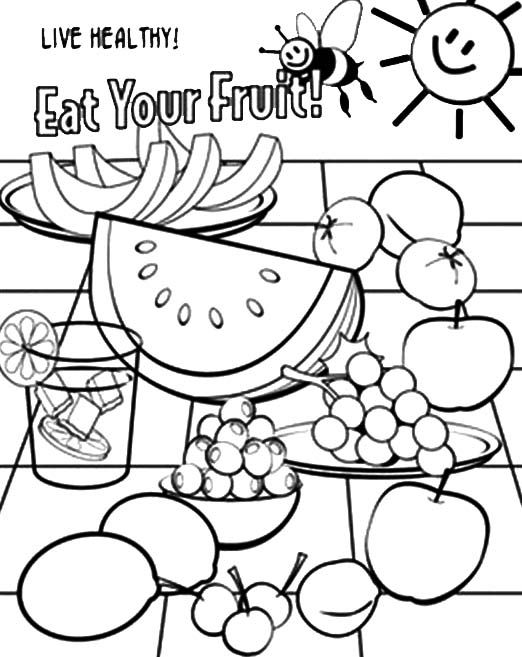 coloring pages children eating