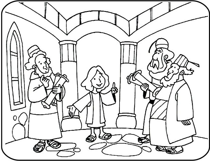 Coloring Pages Jesus In Temple |Free coloring on Clipart Library