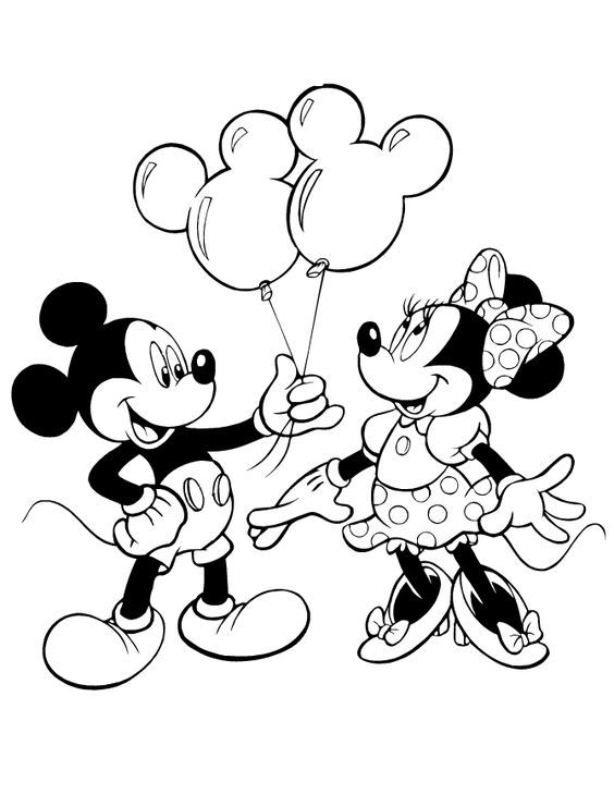 Minnie and mickey outline | Party ideas 