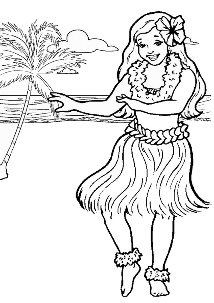 Luau Coloring | Coloring Pages for Kids and for Adults