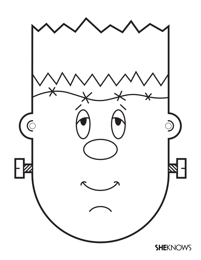 Frankenstein Mask | Free Printable Coloring Pages