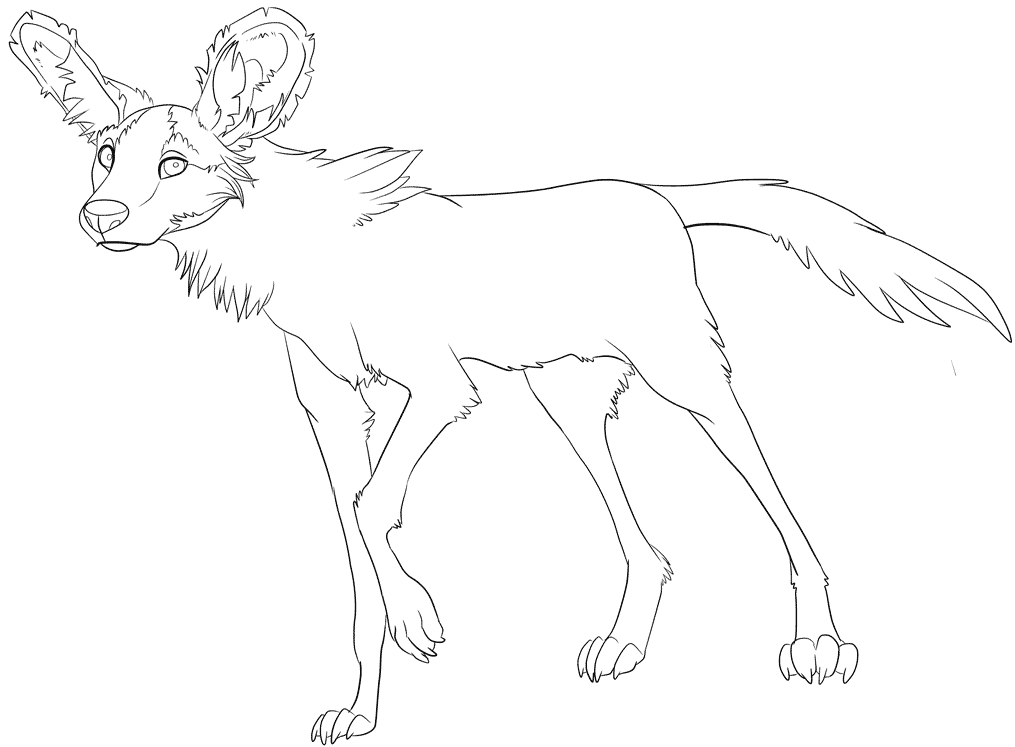 African Wild Dog coloring page - Animals Town - animals color