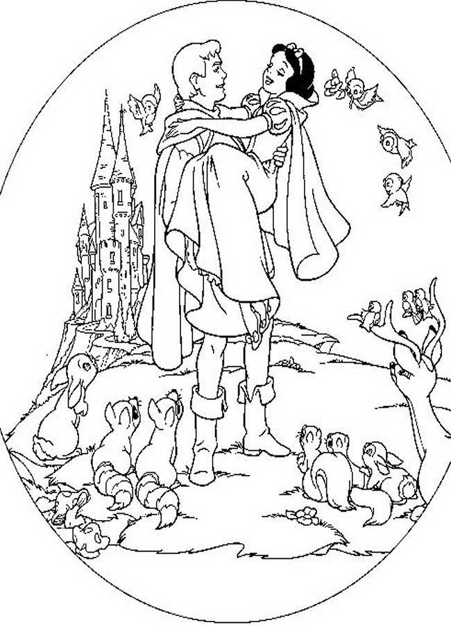 snow white and prince Colouring Pages