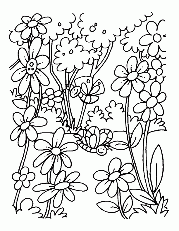 Free Flower Garden Coloring Pages, Download Free Flower Garden Coloring