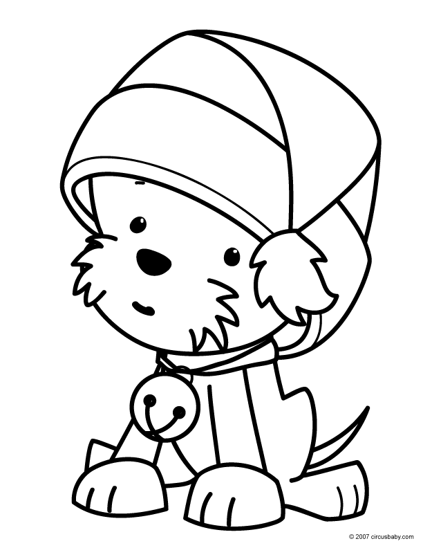 Christmas Dog Coloring Pages