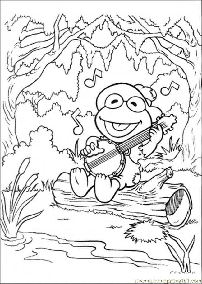 Coloring Pages Elmo Sings A Song (Cartoons  Muppet Babies)| free printable