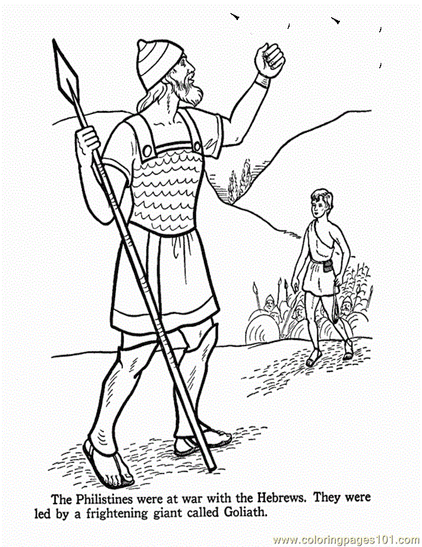 Coloring Pages David And Goliath 1 (Other  Religions)| free printable
