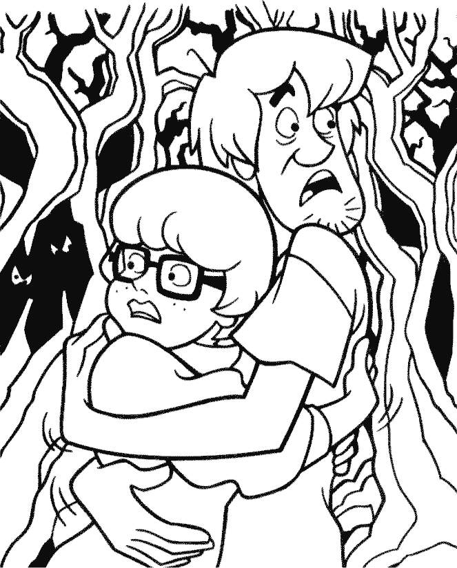 All Characters Scooby Doo Scared Coloring Page | Kids Coloring Page
