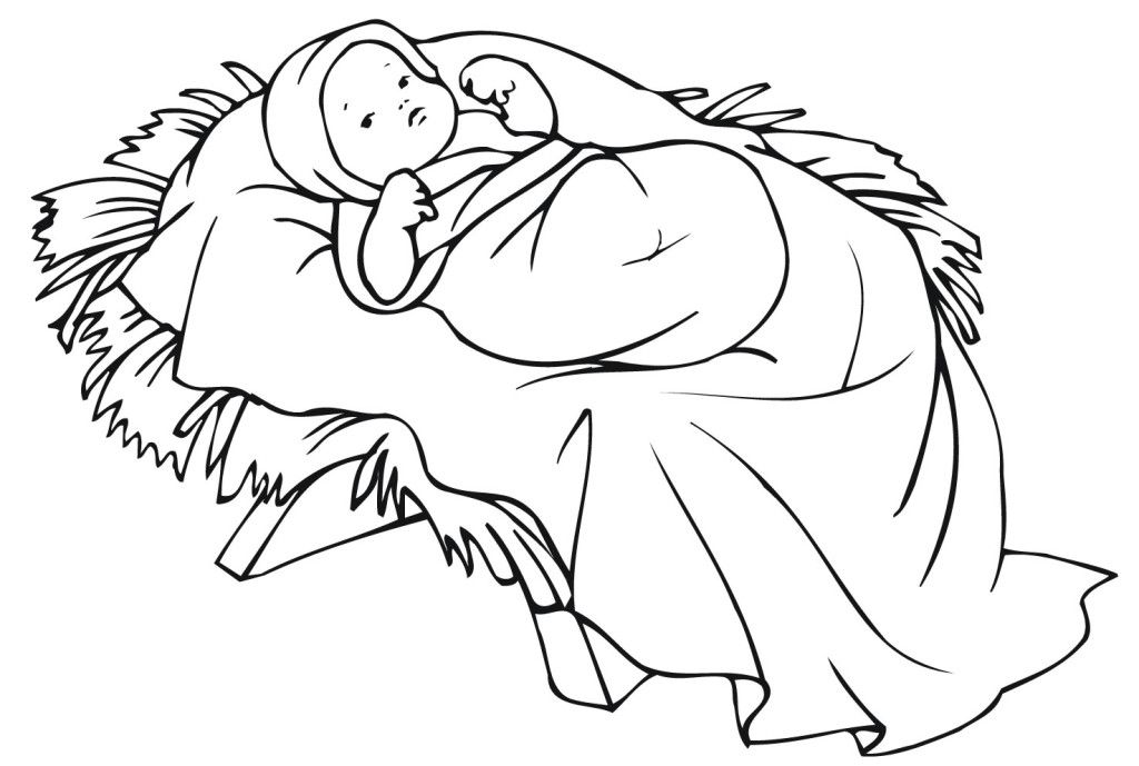 Baby Jesus Coloring Page | Printable Coloring Pages