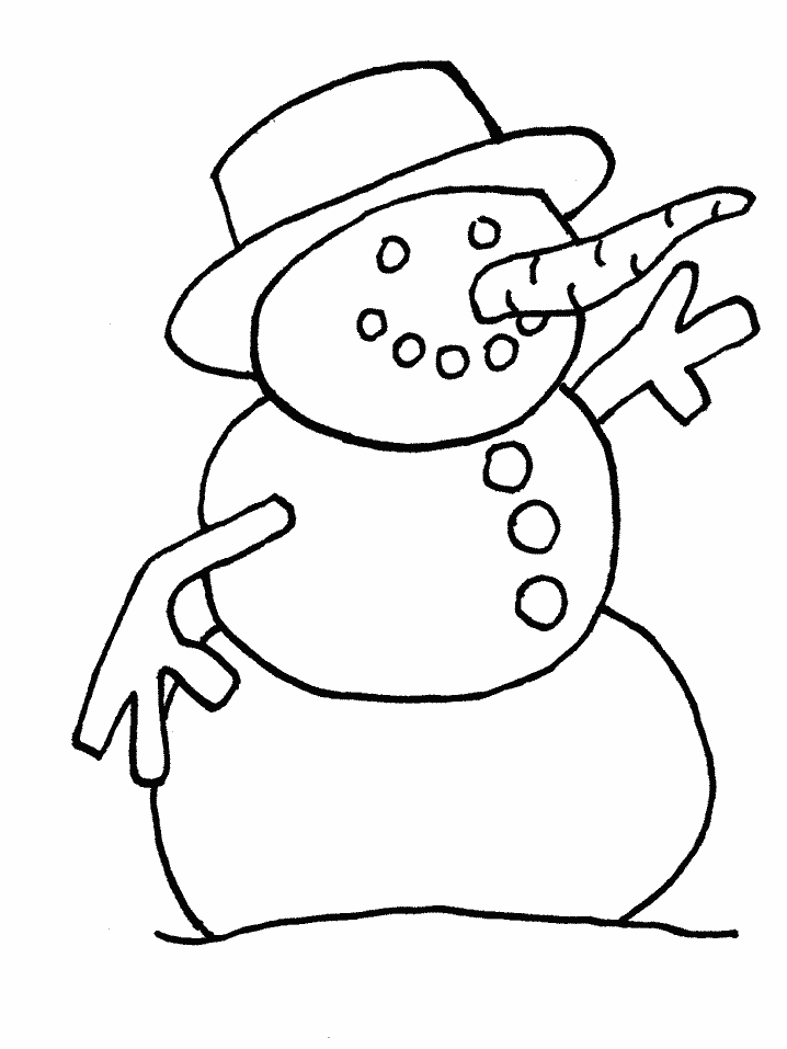 Snowman3 Winter Coloring Pages  Coloring Book