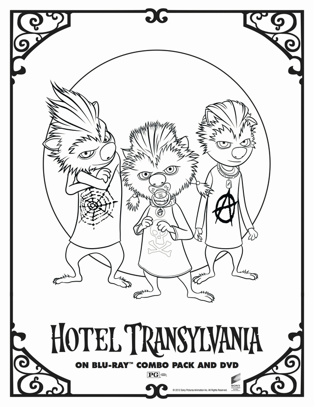 Hotel Transylvanias wolf pups | Free Printable Coloring Pages
