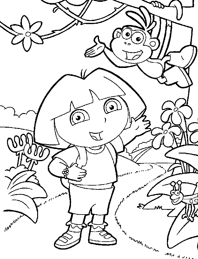 Dora the Explorer color page | Coloring Pages for Kids - Cartoon