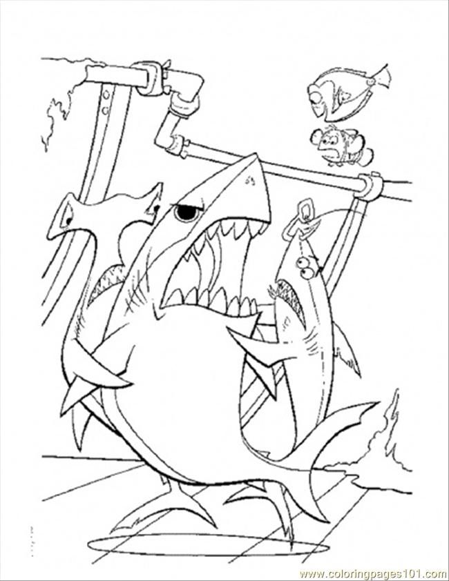 bruce from nemo Colouring Pages