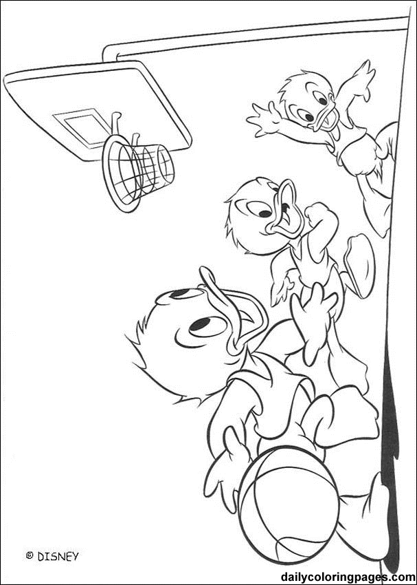 Mickey Mouse  Friends Basketball Coloring Pages