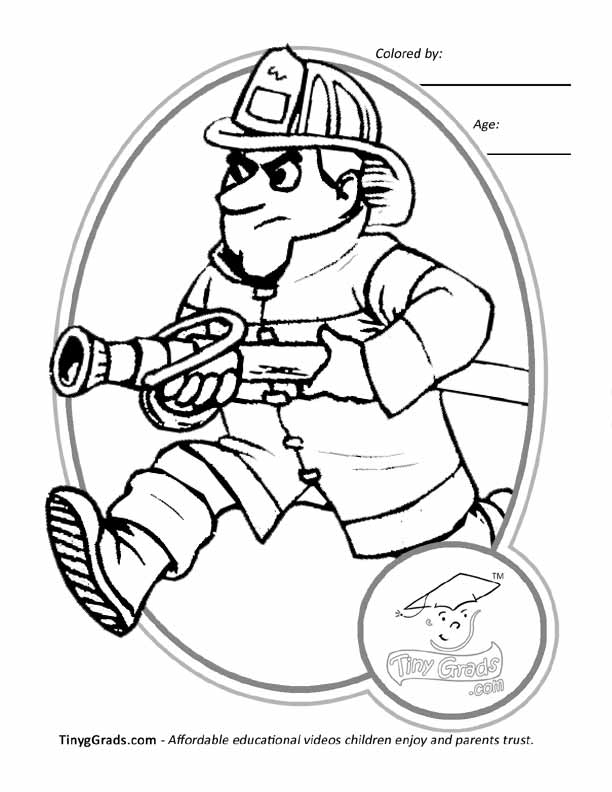 Fire fighter Jobs| Coloring Pages for Kids to Print