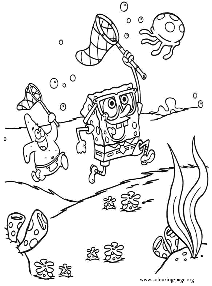 SpongeBob SquarePants - Patrick and Spongebob hunting Jellyfish