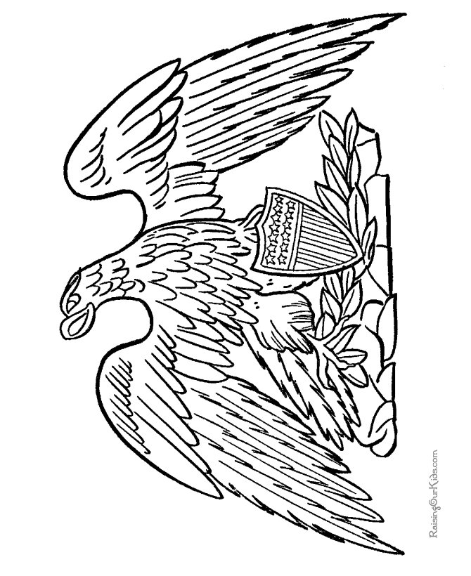 Patriotic Eagle drawings and coloring pages -005
