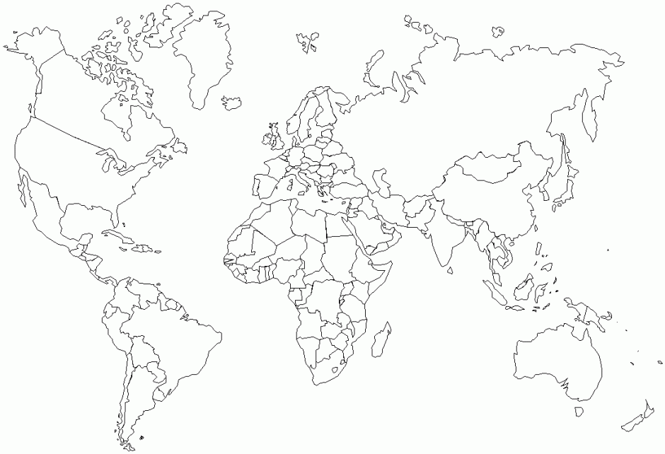 Free World Map Coloring Page For Kids Download Free Clip Art