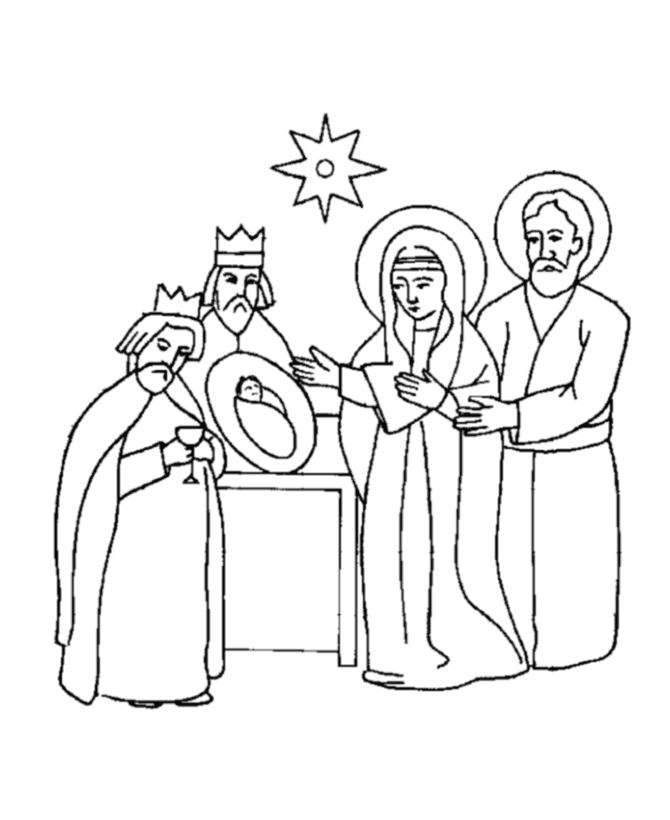 Bible Printables: The Christmas Story Coloring Pages - Jesus, Mary