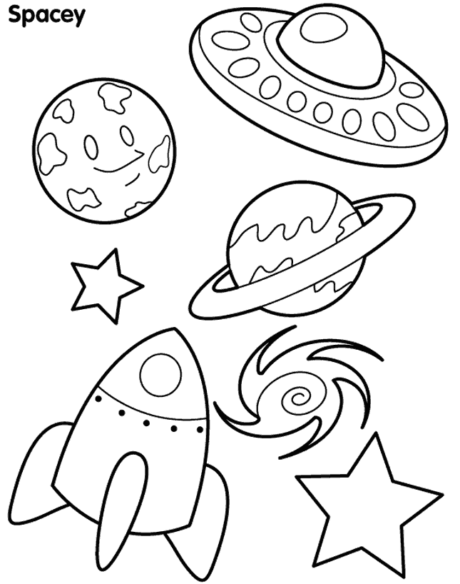 Rocket and planet coloring page | Liams Space Birthday