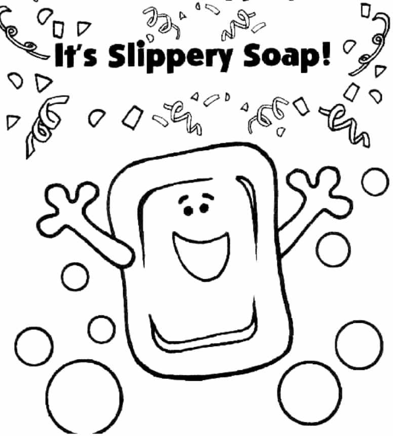 Slippery Soap Coloring Page | Kids Coloring Page