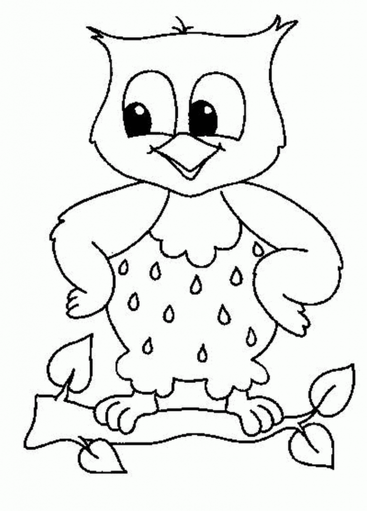 Simple cartoon owl| Coloring Pages for Kids | Easy Coloring Pages