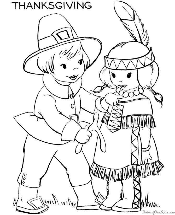 Thanksgiving kids coloring Page