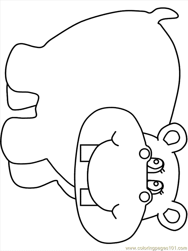 Coloring Pages Hippo2 (Mammals  Hippopotamus ) | free printable