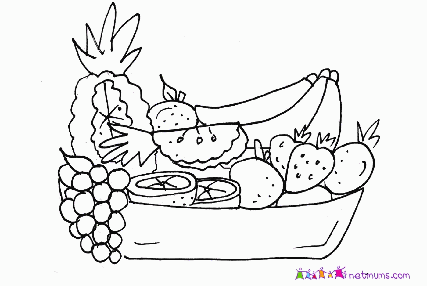 Coloring Page Of Fruit Bowl - Coloring Page Photos