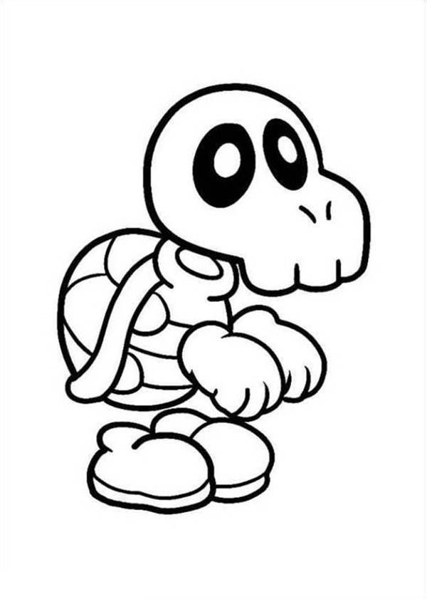 Super Mario Brothers Skull of Turtle Coloring Page | Color Luna