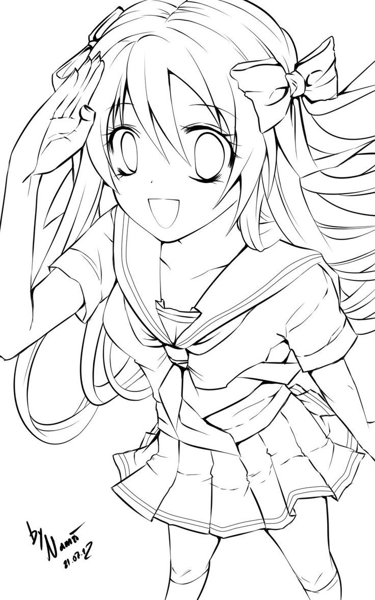 Free Cute Anime Face Girls Coloring Pages Download Free Clip Art