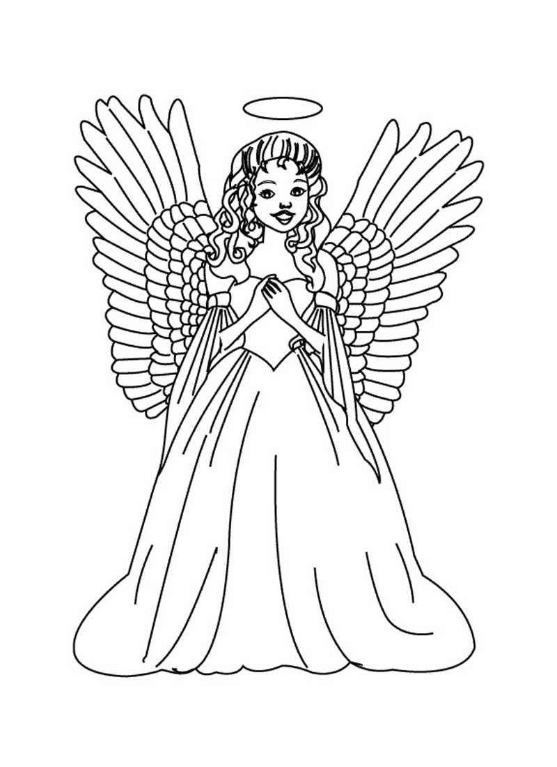 free christmas angel coloring pages print