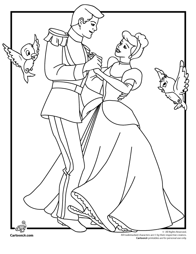 Cinderella Coloring Pages Free for Kids 