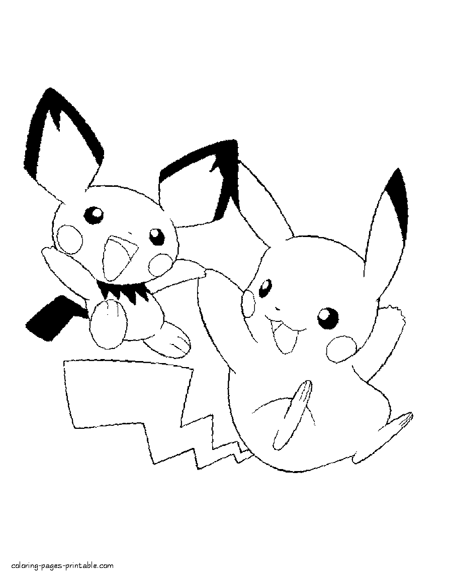 coloring pages of pichu