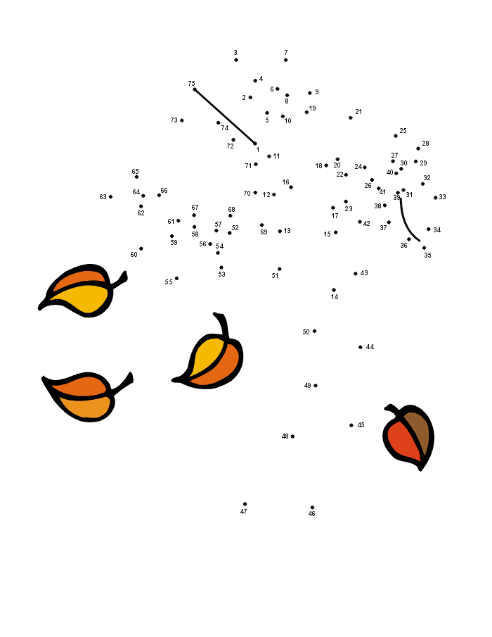 Fall Tree Dot-to-Dots Puzzle