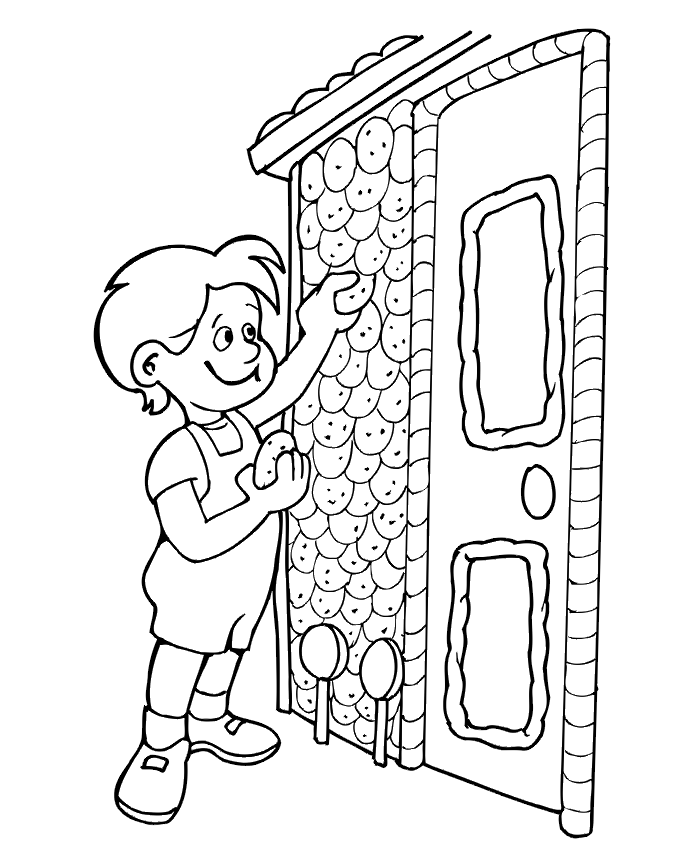 Hansel and Gretel Coloring Page | Take Cookies From Cottage