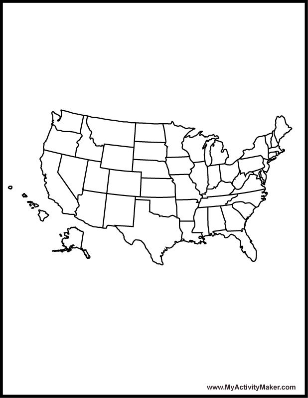 Maps: Usa Map Coloring Page