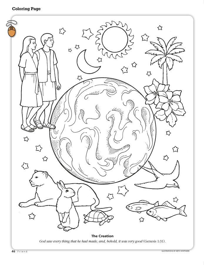 day 2 of creation coloring pages