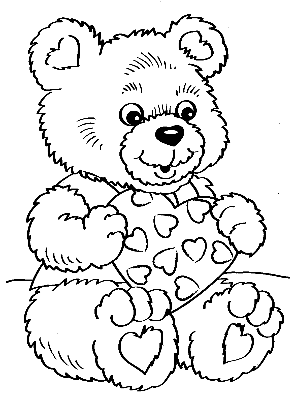 valentines day bear coloring - Clip Art Library