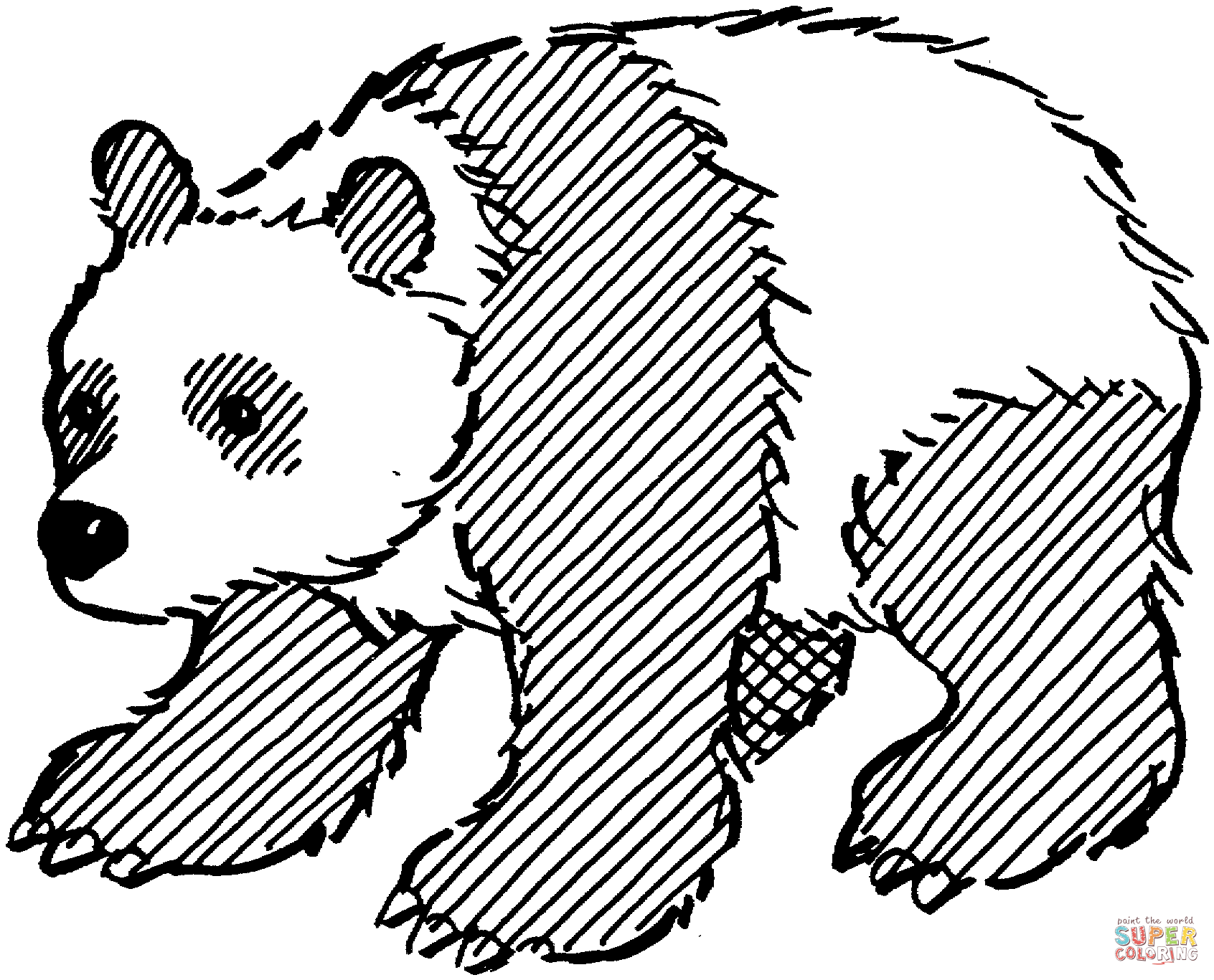 Giant Panda is Eating Bamboo coloring page | Free Printable