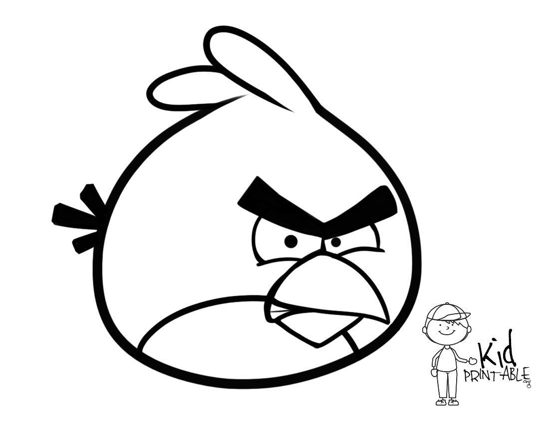 red angry birds colouring   Clip Art Library