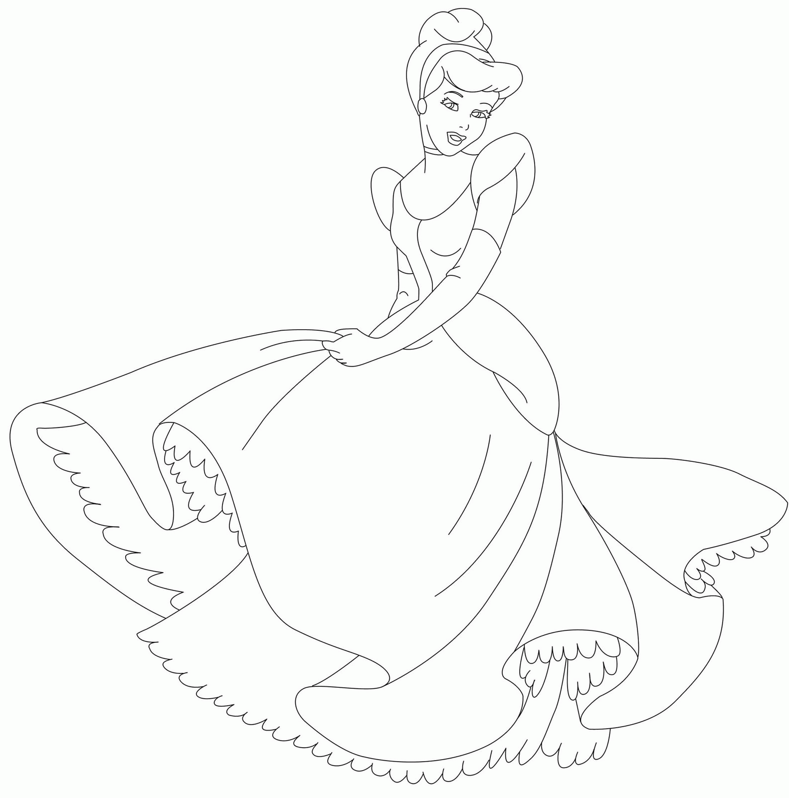 Princess Coloring Pages Cinderella | Disney Princess Coloring Pages